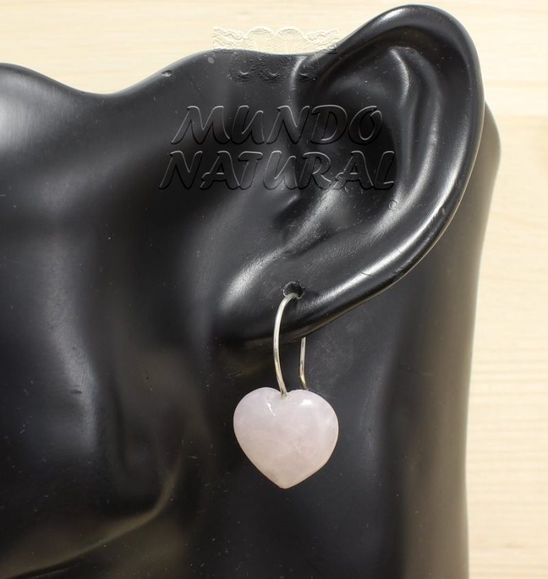 Pendientes Cuarzo Rosa Corazón Pendientes Cuarzo Rosa Corazón