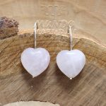 Pendientes Cuarzo Rosa Corazón