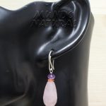 Pendientes Cuarzo Rosa Facetado