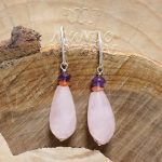 Pendientes Cuarzo Rosa Facetado