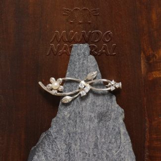 Broche Perla Circonita Flor