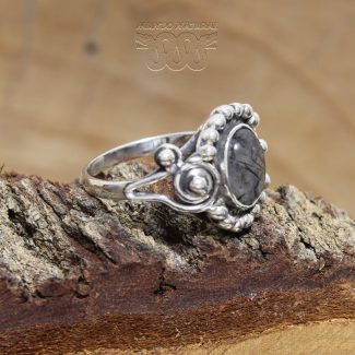 Anillo Cuarzo Turmalinado Espirales