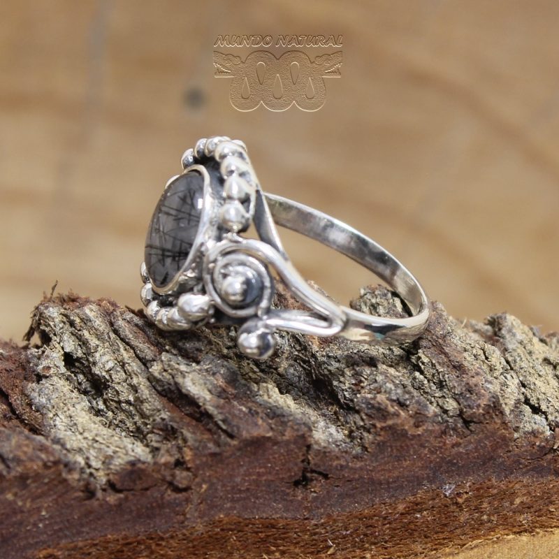 Anillo Cuarzo Turmalinado Espirales Anillo Cuarzo Turmalinado Espirales