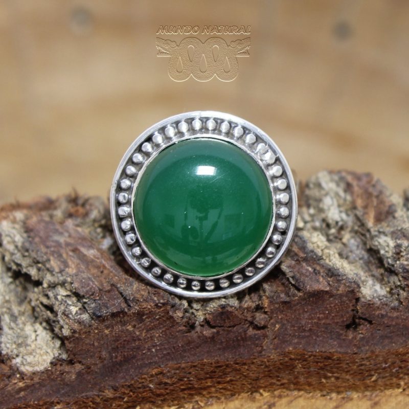 Anillo Ónix Verde Redondo