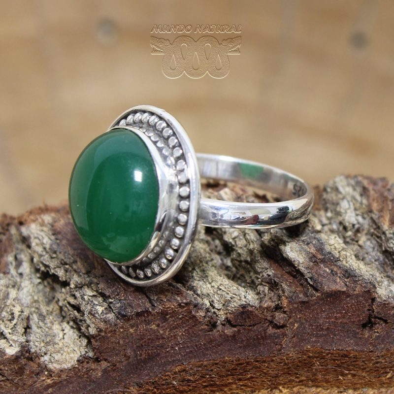 Anillo Ónix Verde Redondo