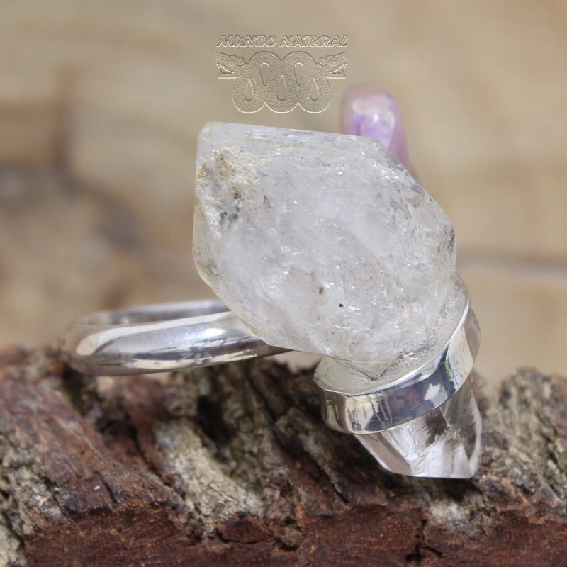 Anillo Herkimer Natural Charoita