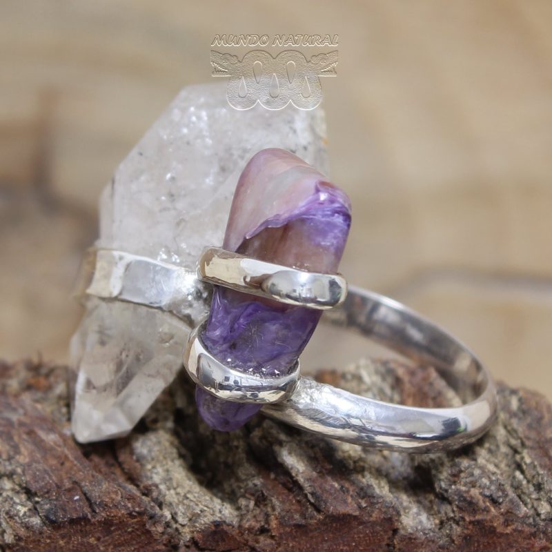 Anillo Herkimer Natural Charoita