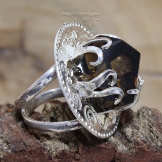 Anillo Punta Cuarzo Ahumado