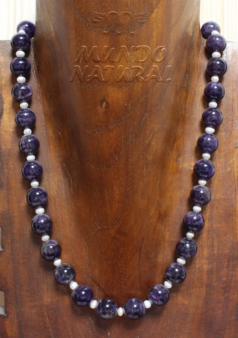 Collar Amatistas Perlas