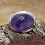 Anillo Amatista Facetada Grande