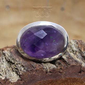 Anillo Amatista Facetada Grande