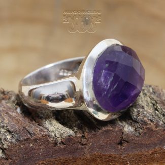 Anillo Amatista Facetada Grande