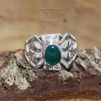 Anillo Ónix Verde Cruz