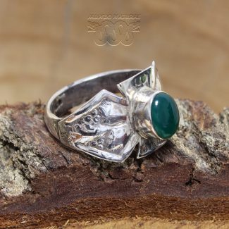 Anillo Ónix Verde Cruz