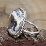 Anillo Ágata Dendrítica Redonda