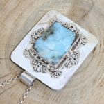 Colgante Larimar Flores