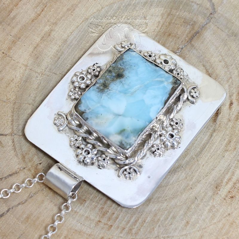 Colgante Larimar Flores Colgante Larimar Flores