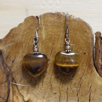 Pendientes Ojo de Tigre Corazones