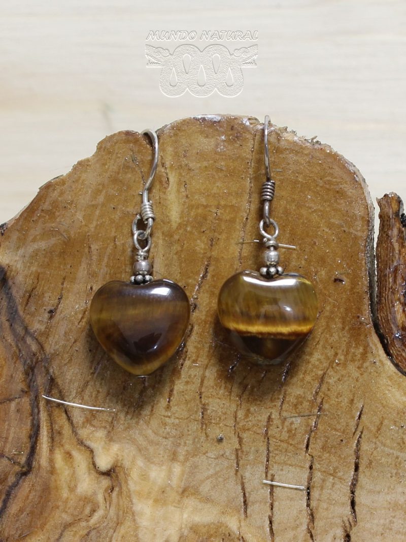 Pendientes Ojo de Tigre Corazones Pendientes Ojo de Tigre Corazones