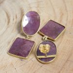Pendientes Vermeil Zafiro Rosa