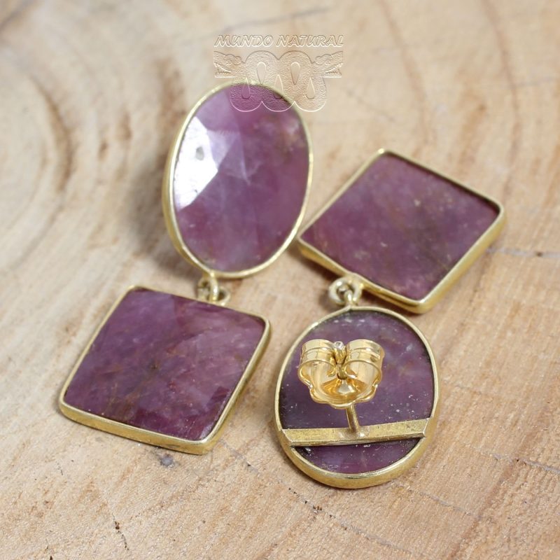 Pendientes Vermeil Zafiro Rosa Pendientes Vermeil Zafiro Rosa