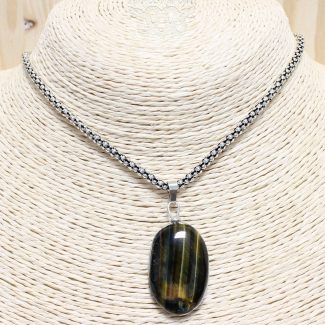 Colgante Ojo de Tigre Ranurado
