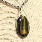 Colgante Ojo de Tigre Ranurado
