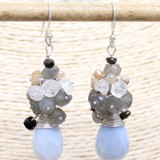 Pendientes Racimo Calcedonia