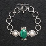 Pulsera Malaquita Perlas