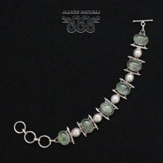 Pulsera Prehnita Perlas