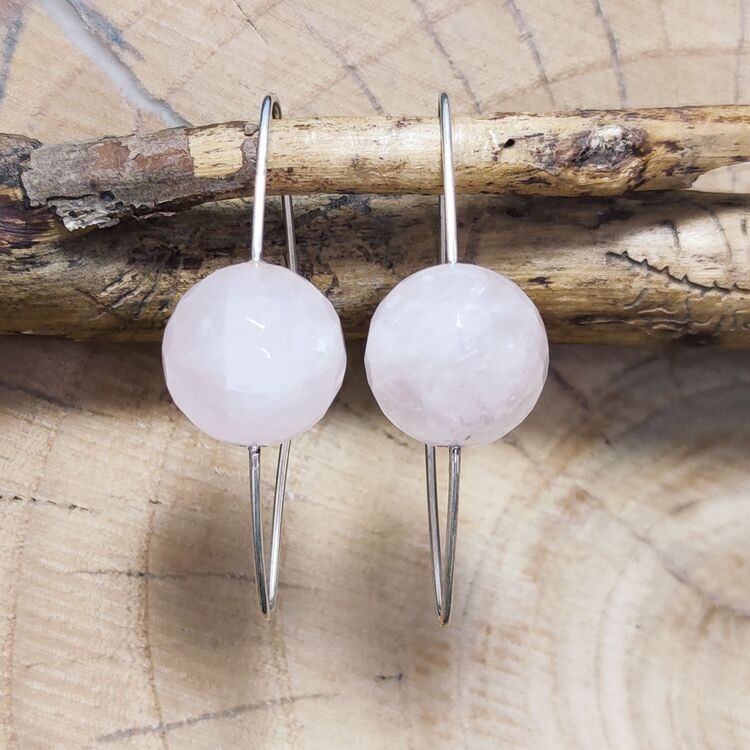 Pendientes Cuarzo Rosa 80's Pendientes Cuarzo Rosa 80's