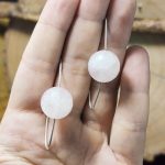 Pendientes Cuarzo Rosa 80's