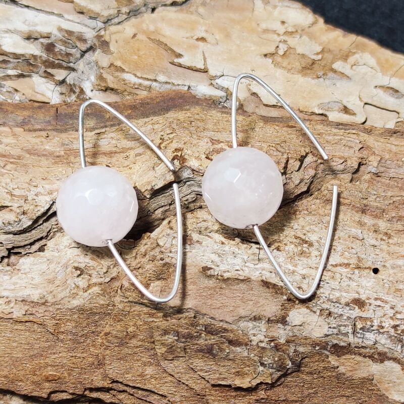 Pendientes Cuarzo Rosa 80's Pendientes Cuarzo Rosa 80's