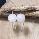 Pendientes Cuarzo Rosa 80's