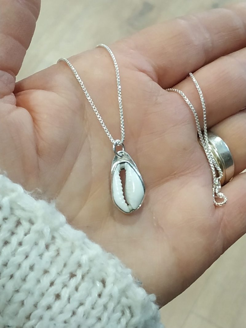 Colgante Concha Caurí con Cadena
