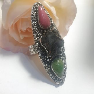 Anillo Shungit Opalo Rodonita Adaptable