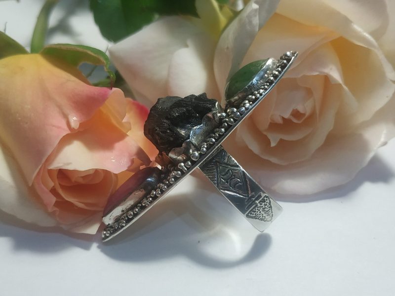 Anillo Shungit Opalo Rodonita Adaptable Anillo Shungit Opalo Rodonita Adaptable