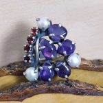 Anillo Amatista, Perlas y Granates