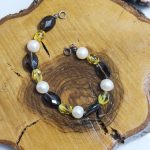 Pulsera Cuarzo Ahumado, Citrino y Perlas