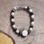 Pulsera Ojo de Tigre y Perlas