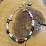 Pulsera Perlas, Ambar y Cuarzo Verde