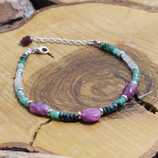 Pulsera Esmeralda y Rubí