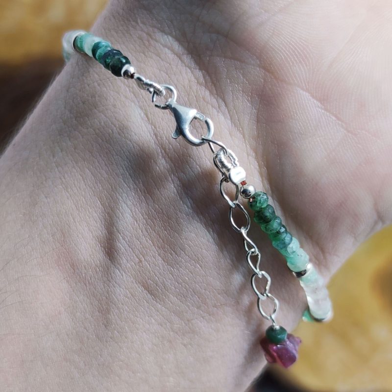 Pulsera Esmeralda y Rubí
