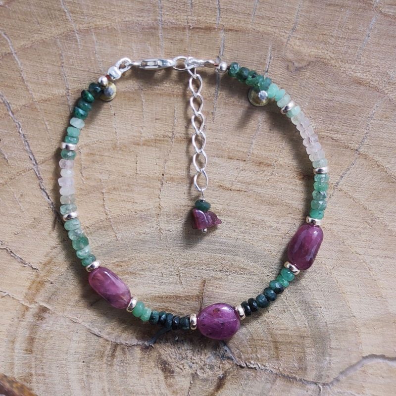 Pulsera Esmeralda y Rubí