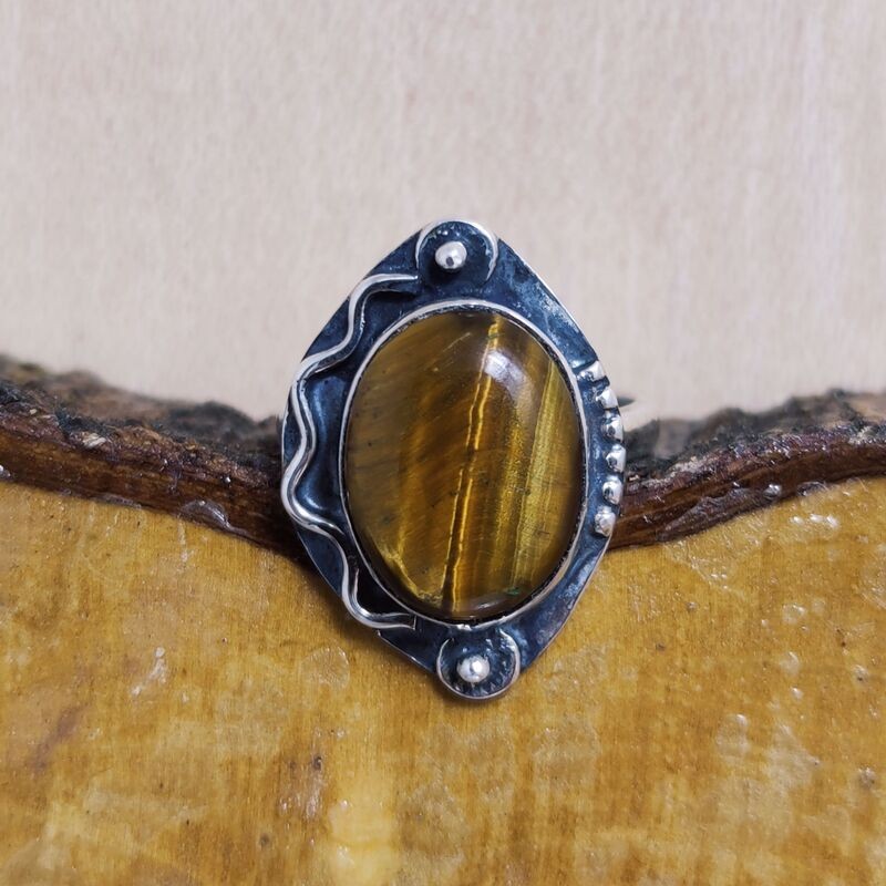 Anillo Ojo de Tigre Onda Anillo Ojo de Tigre Onda