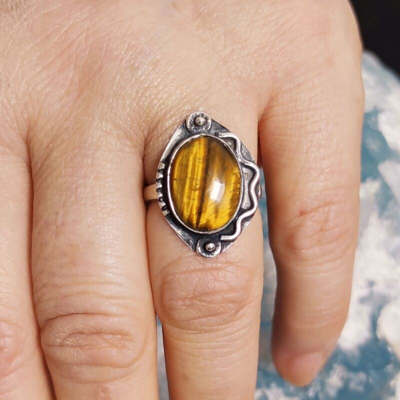 Anillo Ojo de Tigre Onda Anillo Ojo de Tigre Onda
