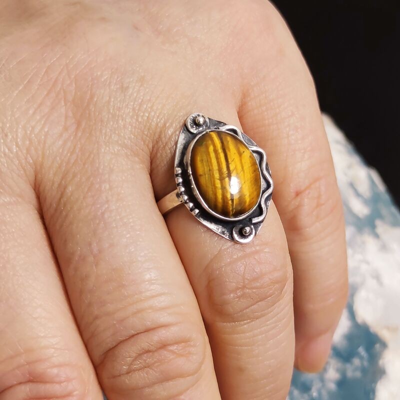Anillo Ojo de Tigre Onda Anillo Ojo de Tigre Onda