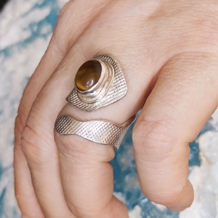 Anillo Ojo de Tigre Serpiente Anillo Ojo de Tigre Serpiente