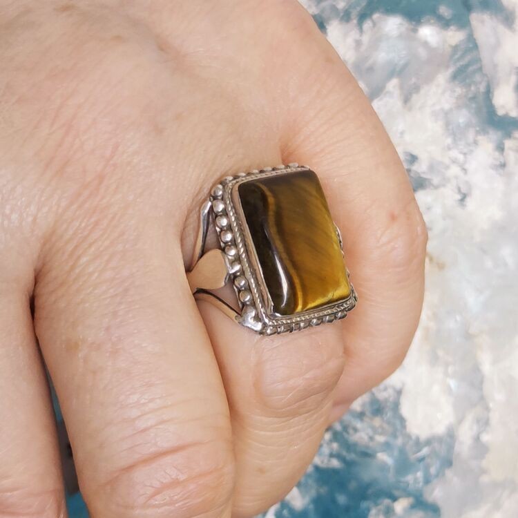 Anillo Ojo de Tigre Marco