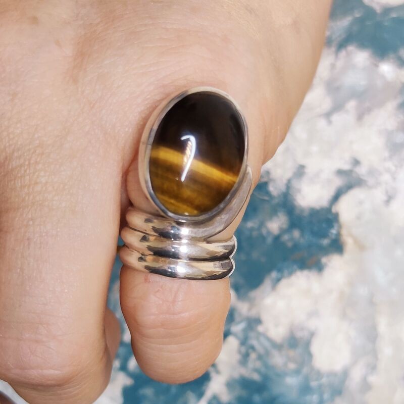 Anillo Ojo de Tigre Espiral Anillo Ojo de Tigre Espiral